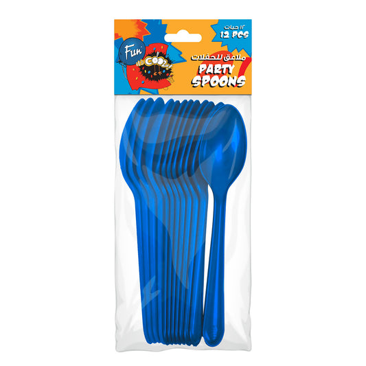 Fun® Heavy-Duty  Dark Blue Plastic Spoons [12pcs x 1pkt]