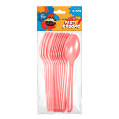 Fun Heavy-Duty Dark Pink Spoons [12pcs x 1pkt]
