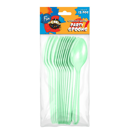 Fun® Heavy-Duty Light Green Spoons [12pcs x 1pkt]