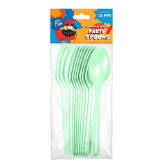 Fun Heavy-Duty Light Green Spoons [12pcs x 1pkt]