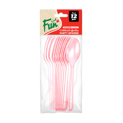 Fun Heavy-Duty Colour Plastic Spoon ¿ Light Pink [P:12pcsx1pkt]