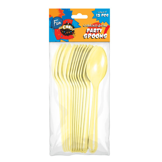 Fun® Heavy-Duty Light Yellow Spoons [12pcs x 1pkt]