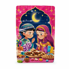 Fun Ramadan Printed Stand-Up Pouch with Zipper 15 × 23 + 4cm – Assorted Designs [50pcs × 1bag]