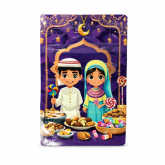 Fun Ramadan Printed Stand-Up Pouch with Zipper 15 × 23 + 4cm – Assorted Designs [50pcs × 1bag]