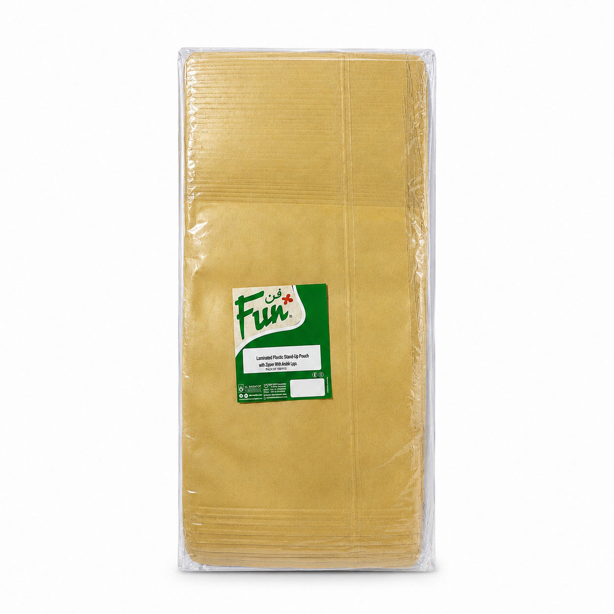 Fun Laminated Plastic Stand-Up Pouch with Zipper & Window 18x26+4cm [50pcs x 1bag]