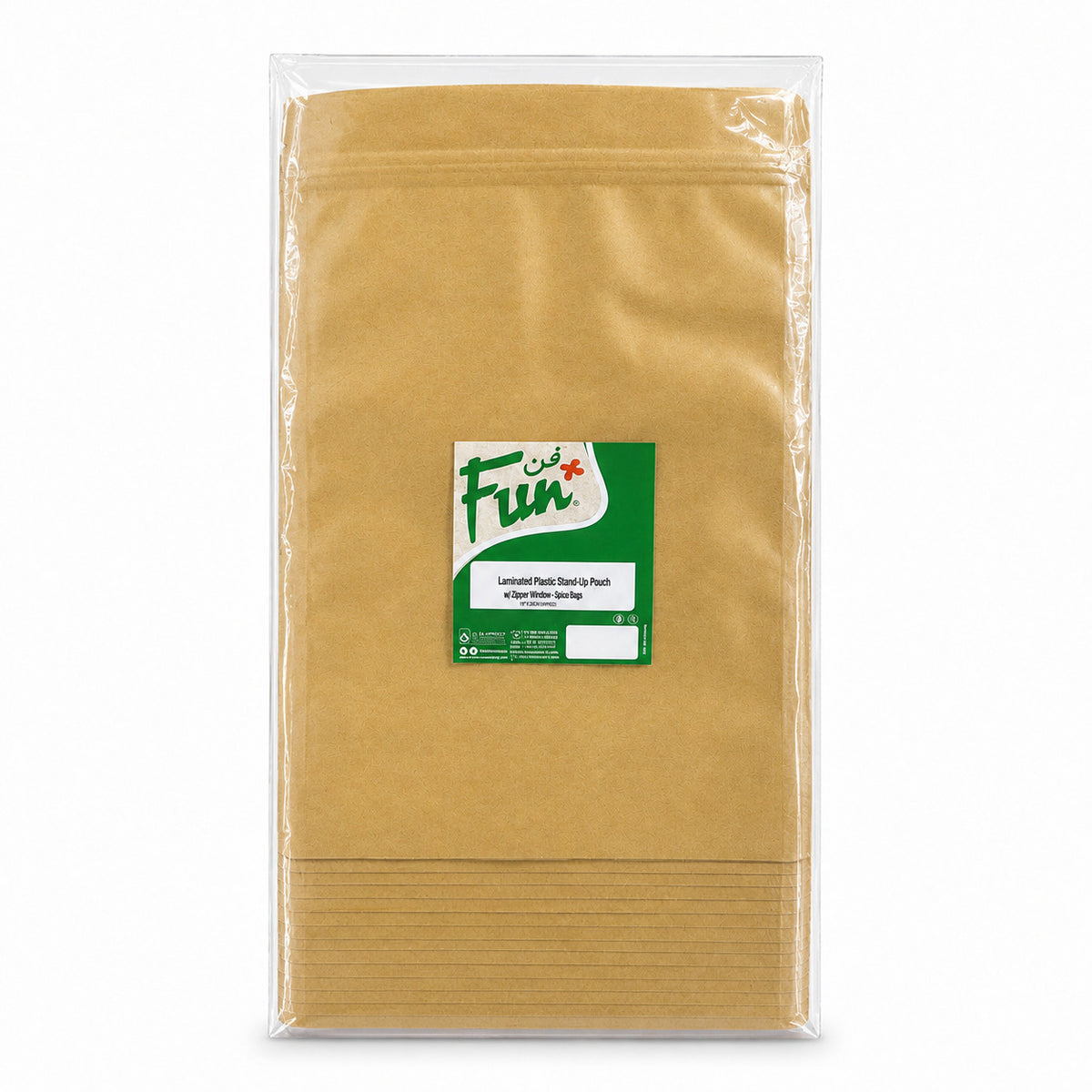Fun Laminated Plastic Stand-Up Pouch with Zipper & Window 20x30+5cm [50pcs x 1bag]