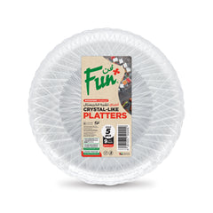 Fun Crystal-Like Plastic Clear Platters [5pcs x 1pkt]