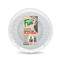Fun Crystal-Like Plastic Clear Platters [5pcs x 1pkt]