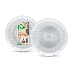 Fun Crystal-Like Plastic Clear Platters [5pcs x 1pkt]