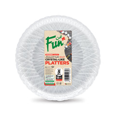Fun Crystal-Like Plastic Clear Platters [5pcs x 1pkt]
