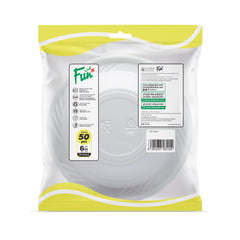 Fun® Plastic White Bowls 15cm [50pcs x 1pkt]