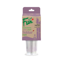 Fun Sukkar Clear Cups 8oz [12pcs x 1pkt]