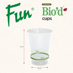 Fun Bio'd Clear Cups 10oz [15pcs x 1pkt]