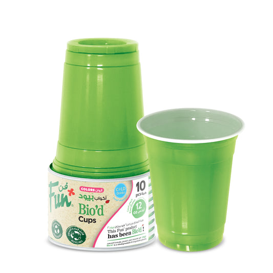 Fun® Bio'd Kiwi Green Cup 12oz [10pcs x 1pkt]
