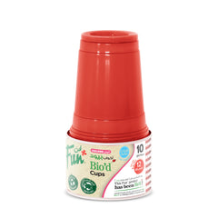 Fun Bio'd Ruby Red Cups 12oz [10pcs x 1pkt]