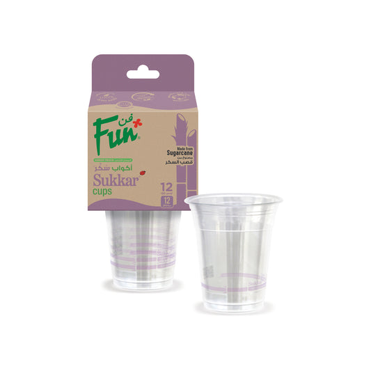 Fun® Sukkar Clear Cup 12oz [12pcs x 1pkt]