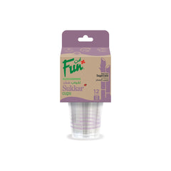 Fun Sukkar Clear Cups 12oz [12pcs x 1pkt]