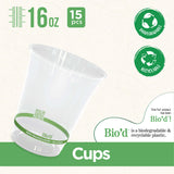 Fun Bio'd Clear Cup 16oz (pack of 15)