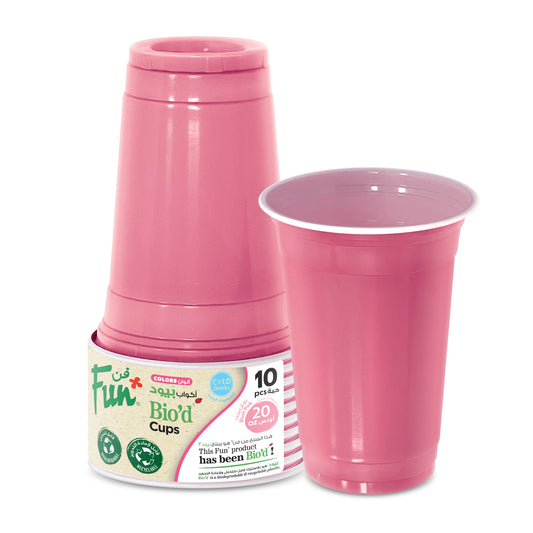 Fun® Bio'd Blush Pink Cup 20oz [10pcs x 1pkt]