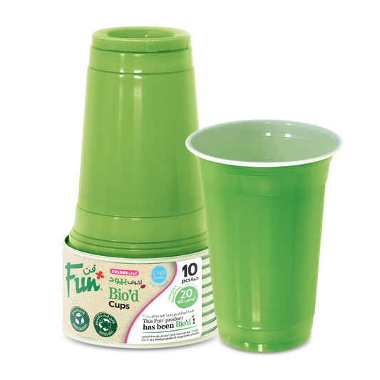 Fun® Bio'd Kiwi Green Cup 20oz [10pcs x 1pkt]