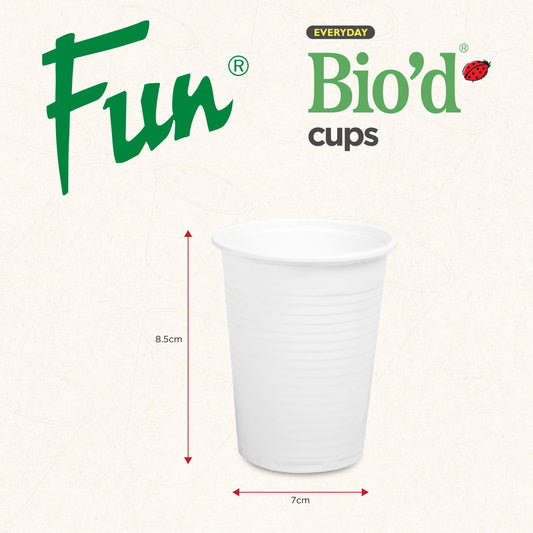 Fun® Bio'd White Cup 5oz [25pcs x 1pkt]