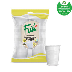 Fun Plastic White Cups 6oz [50pcs x 1pkt] - CRP