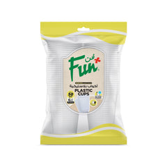 Fun® Plastic White Cups 6oz [50pcs x 1pkt]