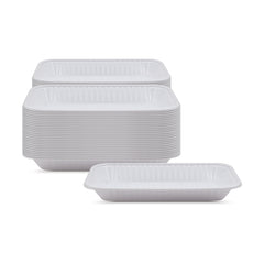 Fun Plastic Rectangular White Trays [1Kg]