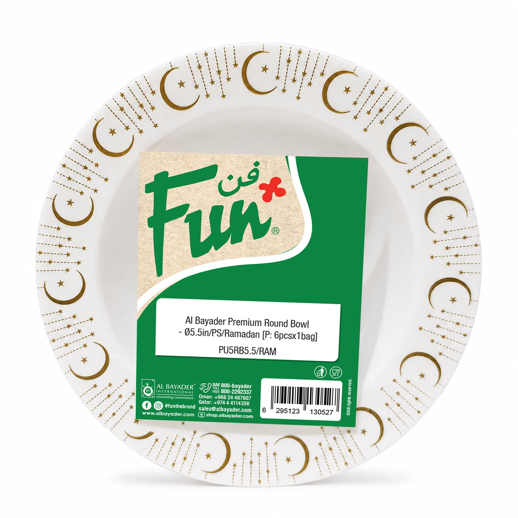 Fun Premium PS Round Bowls Ø5.5in – Ramadan Design [6pcs × 1bag]