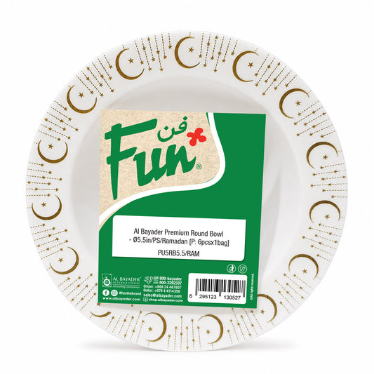 Fun Premium PS Round Bowls Ø5.5in – Ramadan Design [6pcs × 1bag]