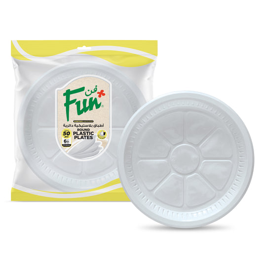 Fun® Plastic White Plates 15, 18 and 22cm