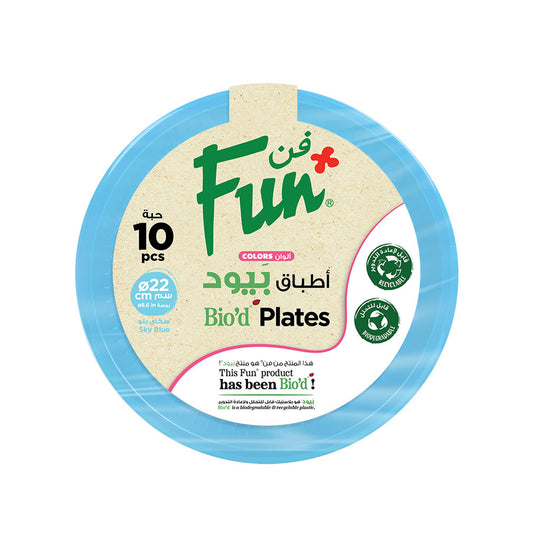 Fun® Bio'd Sky Blue Plates 22cm [10pcs x 1pkt]
