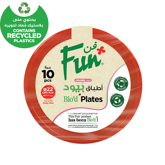 Fun Biod Ruby Red Plates 22cm [10pcs x 1pkt] - CRP