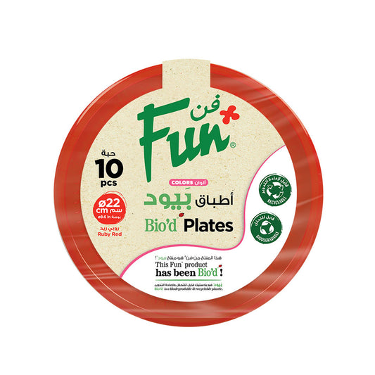 Fun® Bio'd Ruby Red Plates 22cm [10pcs x 1pkt]