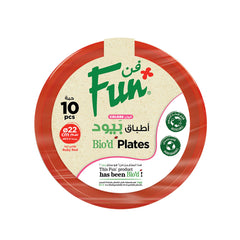 Fun Bio'd Ruby Red Plates 22cm [10pcs x 1pkt]