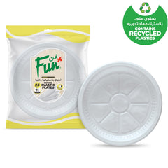 Fun Plastic White Plates 15, 18 and 22cm - CRP