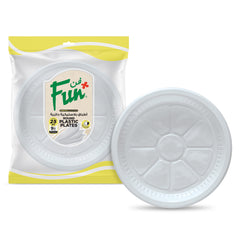 Fun® Plastic White Plates 15, 18 and 22cm