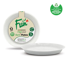 Fun Biod White Plates 26cm [12pcs x 1pkt] - CRP