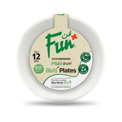 Fun Bio'd White Plates 26cm [12pcs x 1pkt]