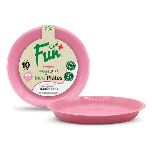 Fun® Bio'd Blush Pink Plates 26cm [10pcs x 1pkt]