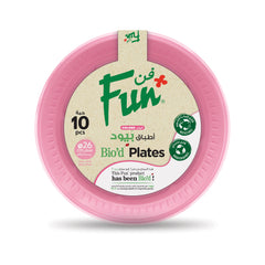 Fun Bio'd Blush Pink Plates 26cm [10pcs x 1pkt]