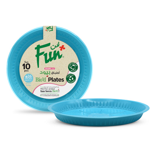 Fun® Bio'd Sky Blue Plates 26cm [10pcs x 1pkt]