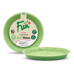 Fun Bio'd Kiwi Green Plates 26cm [10pcs x 1pkt]