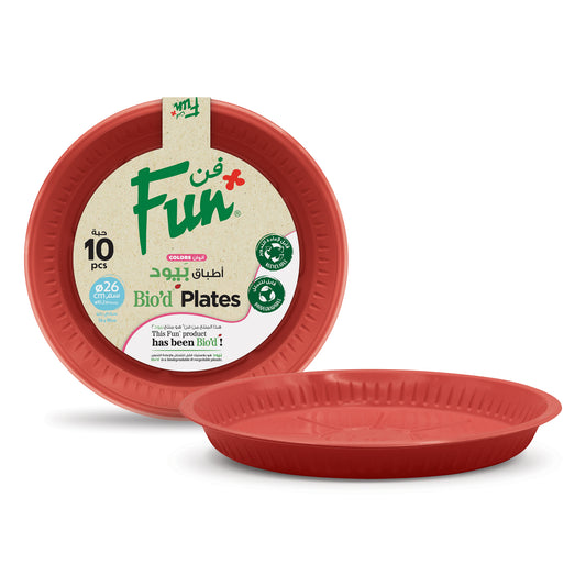 Fun® Bio'd Ruby Red Plates 26cm [10pcs x 1pkt]
