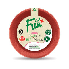 Fun Bio'd Ruby Red Plates 26cm [10pcs x 1pkt]