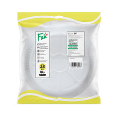 Fun® Plastic White Plates 26cm [25pcs x 1pkt]