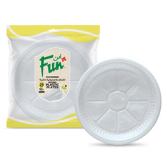 Fun® Plastic White Plates 26cm [25pcs x 1pkt]