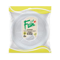 Fun® Plastic White Plates 26cm [25pcs x 1pkt]