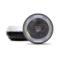 Fun Plastic Microwavable Round Black Containers with Clear Lids [5pcs x1 pkt]
