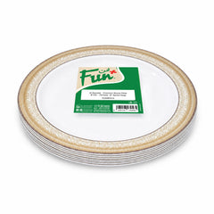 Fun Premium PS Gold Round Plates Ø10 in [6pcs × 1bag]